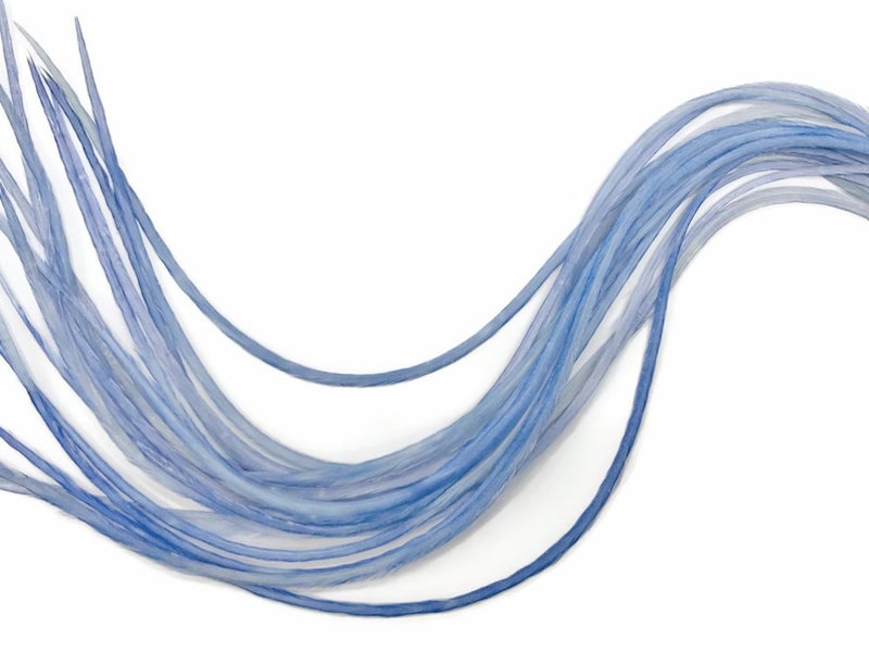 Moonlight Feather , Hair Extension Feathers - Solid Light Blue - 11.5+ Inches Long - 6 Pieces - Image 1
